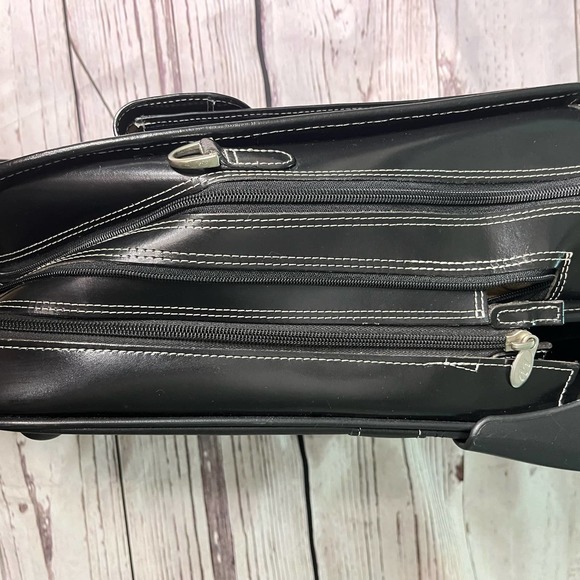 MELROSE | 15” Leather Vertical Detachable-Wheeled Laptop Case #9703 - Picture 4 of 16